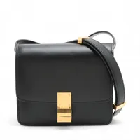 セリーヌ ティーンカバドゥフランス レザー ショルダーバッグ ブラック