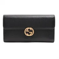 グッチ インターロッキングG 449279 レザー 長財布 レッド