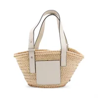 【極美品 ✨】正規品 ロエベ かごバッグ ラフィア トート ラージ バスケット ロエベ バスケットラージ ラフィア×レザー カゴバッグ ブラウン