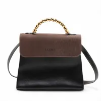 ロエベ ベラスケス レザーxスエード 2WAYハンドバッグ ブラックx