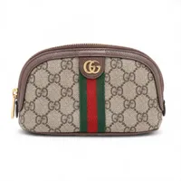 【極美品】グッチ GGスプリーム 772321 PVC ケース ベージュ グッチ GGスプリーム 772321 PVC×レザー コインケース ベージュ