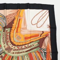 HERMES シルクスカーフ\"砂漠の革飾り\" エルメス カレ90 CUIRS DU DESERT 砂漠の革飾り スカーフ シルク
