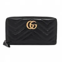 グッチ GGマーモント 658634 レザー ラウンドジップウォレット