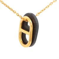 エルメス ミニポップアッシュH ネックレス GP ゴールド×ブルー