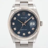 ロレックス デイトジャスト36 126234G SS×WG SS AT 青ホリコン文字盤