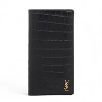 専用■サンローラン クロコ型押し 長財布 カーフレザー ブラック ロゴ箔押し 専用□サンローラン クロコ型押し 長財布 カーフレザー ブラック
