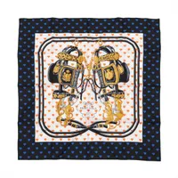 美品　HERMES カレ90 サンスーシ宮殿 ネイビー系 SANSSOUCY 美品 HERMES カレ90 サンスーシ宮殿 ネイビー系 SANSSOUCY