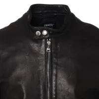 エンメティ ラムスキン レザージャケット 46 メンズ ブラック