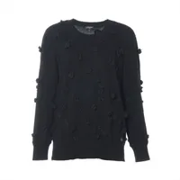 プラダ 19年 カシミヤ×シルク ニット 40 レディース ブラック P24Q0H