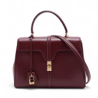 りーぜ セリーヌ 16セーズ スモール レザー 2WAYハンドバッグ グレー