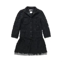 シャネル ココボタン 06P アクリル×ナイロン ジャケット 36