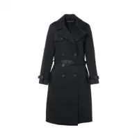 【美品】サンローラン・パリ　トレンチコート　ブラック　46 美品】サンローラン・パリ トレンチコート ブラック 46