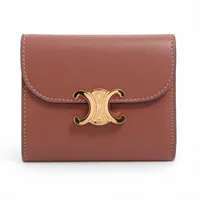 美品★セリーヌ　トリオンフ　スモール　フラップウォレット　キャンバス×レザー セリーヌ トリオンフキャンバス トリオンフ スモールフラップ