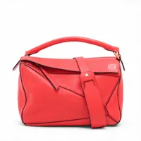 ロエベ マイア レザー 2WAYショルダーバッグ ブラック YF027382