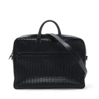 R*️様 ボッテガヴェネタ レザーブリーフバッグ　黒 ボッテガヴェネタ イントレチャート レザー ブリーフケース