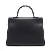 エルメス ケリー35 セリエ ヴォーエプソン ブラック シルバー金具 A