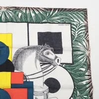 新品タグつき✨エルメス カレ90 CAVALIER EN FORMES 現行 HERMES エルメス スカーフ カレ90 CAVALIER EN FORMES ブルー