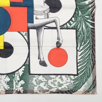 エルメス カレ90 CAVALIER EN FORMES スカーフ シルク ホワイト