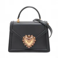 ドルチェ&ガッバーナ ファー×レザー トートバッグ ブラック