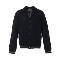 プラダスポーツカーディガン　L PRADA SPORT プラダスポーツ ブラック ウール ドライバーズニット 52