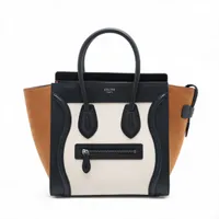 セリーヌ ラゲージ マイクロショッパー レザー ハンドバッグ