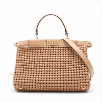 フェンディ ピーカブーレギュラー レザー 2WAYハンドバッグ ブラウン フェンディ ピーカブーレギュラー レザー 2WAYハンドバッグ