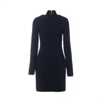 ブラミンク ウール ニットワンピース 38 レディース ネイビー 7926-231