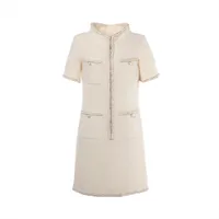 Chanel Coco Button P60 Nylon Dress 36 Ladies' White P60363V45919