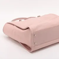 シャネル ドーヴィルMM レザーxキャビアスキン チェーントートバッグ