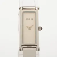 ⭐【美品希少レア】グッチ6000.L.ホワイトフェイス腕時計(稼働品) GUCCI グッチ 4900L スクエアフェイス 腕時計 ステンレススチール/革