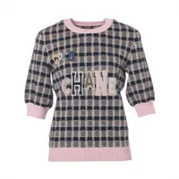 シャネル 20K カシミヤ 半袖ニット 38 レディース マルチカラー