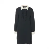 セリーヌ フィービー期 コットン×レザー ワンピース S