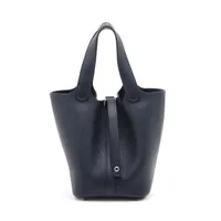 エルメス ピコタンロック18 PM トリヨンクレマンス ブルーニュイ シルバー金具 X:2016年