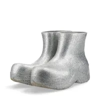 ボッテガヴェネタ パドル ラバー レインブーツ 41 メンズ シルバー