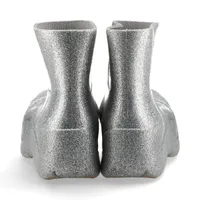 ボッテガヴェネタ パドル ラバー レインブーツ 41 メンズ シルバー