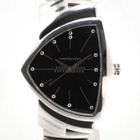 大特価　ハミルトン ベンチュラ クォーツ 黒文字盤 純正革ベルト H244110 HAMILTON ハミルトン ベンチュラ H244112 SS レザー 革ベルト