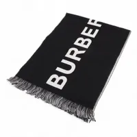 バーバリー ロゴ マフラー ウール ブラック カタログ付属 A3997151