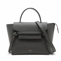 りーぜ セリーヌ 16セーズ スモール レザー 2WAYハンドバッグ グレー