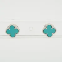 ヴァンクリーフ&アーペル スウィートアルハンブラ ターコイズ ピアス