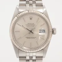 ロレックス デイトジャスト 16014 SS×WG SS AT シルバー文字盤