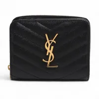 サンローランパリ YSLライン レザー コンパクトウォレット