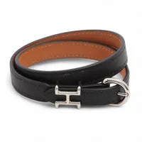 エルメス トレンチ W:2024年 ブレスレット T4 レザー ブラック