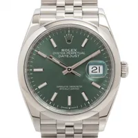 ロレックス デイトジャスト36 126200 SS SS AT ミントグリーン文字盤 ジュビリーブレスレット
