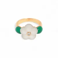 【美品】希少・レア　ポメラート　グリフハートリング ポメラート グリフハート 色石 リング 750(WG) 19.6g XB022588｜中古