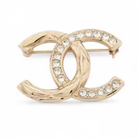 ◇シャネル◇GP×ラインストーン/ココマーク/174/ブローチ/ブランド CHANEL ココマーク ブローチ ブラック ゴールド レジン GP ライン