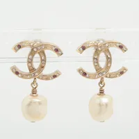 グッチ インターロッキングG ピアス(両耳用) GP×ラインストーン