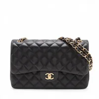 シャネル デカマトラッセ34 マキシ ラムスキン ダブルフラップ ダブル