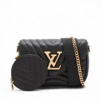 ヴィトン LVロゴ ミュルティポシェット M56461 ブラック RFID反応あり