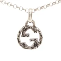 美品✨　グッチ　ネックレス　アラベスク　インターロッキング　GG シルバー925 未使用級品✨ グッチ ネックレス アラベスク インターロッキング