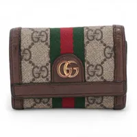 【極美品】グッチ GGスプリーム 772321 PVC コインケース ベージュ グッチ GGスプリーム 772321 PVC×レザー コインケース ベージュ